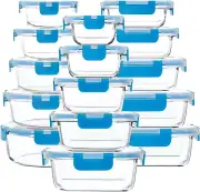 Durable 30-Piece BPA-Free Glass Containers with Snap Lock Lids for Meal Prep