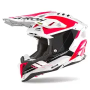 Helmet Motocross AIROH Aviator 3 Saber White Glossy Red