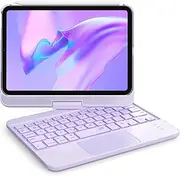 [GreenLaw] Keyboard Case for iPad mini 7(2024) & Mini 6 (2021) 8.3", Smart Touchpad, 7 Color Backlit, Type-C Rechargeable, 360° Rotate Keyboard Case for iPad mini 7th/6th Generation, Purple