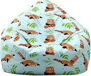 Bean Bag Chair Cover, Lukery Stuffed Animal Storage Bean Bag Chair Cover Kids Adults(No Filler), Cartoon Animals Bean Bag Covers Sofa Gaming Storage Bag Indoor Lazy Lounger (70x80cm,Raccoon)