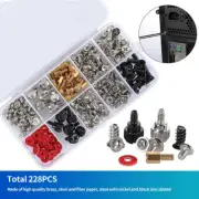 PC Computer Screws Standoffs Set Kit for Hard Drive Computer Case Power 228 Pcs