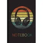 NOTEBOOK: MUSIC LOVER PRODUCER DJ GIFTS FUNNY RETRO HEADPHONES CUTE GAMING LINED NOTEBOOK FOR WOMEN MEN KIDS GREAT PRESENT THANK