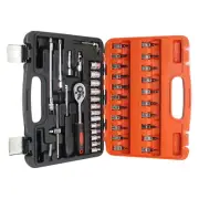Car Repair Tool 1/4-Inch Socket Set Ratchet Wrench Combo Tools Kit New USA Lx