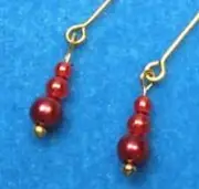 Dreamz RED Graduated Triple Pearl EARRINGS Jewelry for 11.5" doll