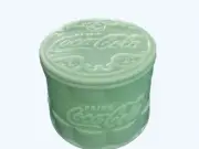 TableCraft Coca-Cola Coke 4” Jadeite Green Glass Salt Cellar Box New!