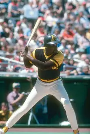 George Hendrick San Diego Padres bats v the Philadelphia Phillies - Old Photo 1