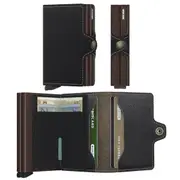 Secrid Twinwallet Compact RFID Wallet - Saffiano Brown