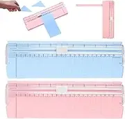 2 Pcs Paper Cutter, BetterJonny Mini Paper Trimmer Portable Guillotine Paper Cutter with Automatic Security Safeguard and Side Ruler for A4,A5,A6 Scrapbooking Craft, Paper, Coupon, Label, Cardstock