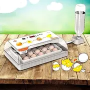 Pet Scene Egg Incubator 20 Eggs Automatic Turner Fully Digital Poultry Hatching Machine with LED Candler Temperature Control and Upgrade Water Add