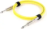 ROBAUN 1/4 Inch Guitar Cable, 6.35MM Stereo to Stereo Audio Patch Cable 6.5MM TS to TS Male to Male Instrument Cable(Yellow-P1077,2m)
