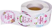 CAXUSD 1 Roll Happy Mother's Day Sealing Stickers Round DIY Baking Labels Self Adhesive Packing Stickers for Envelopes Easy to Apply for and Expressing Gratitude