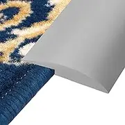 Floor Transition Strip Cuttable Carpet Edge Trim - Extra Long Carpet to Tile Wood Floor Transition Strips, PVC Self Adhesive Flooring Binding Strips, Customizable(Gray,Length-5m(16.4ft))