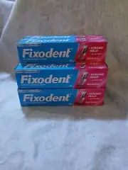 8 X FIXODENT STRONG HOLD DENTURE ADHESIVE CREAM ORIGINAL 65G -look at descriptio