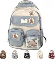 [Generic] Capybara Backpack For School, Large Capacity Capybara Backpack, Kawaii Aesthetic Children's School Bag With Capybara Plush
