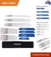 32-Piece Reciprocating Sabre Saw Blades Set for Wood & Metal, with Organizer ...