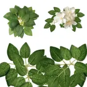 20Pcs Artificial Roes Leavesn Artificial Green Leaves Greenery for Centerpiec...