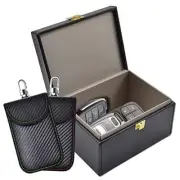 Faraday Box & 2 Pack Faraday Bag for Key Fob Protector, Faraday Cage Key Medium