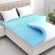 Deluxe Memory Foam Mattress Topper 7-Zone 8cm Cool Gel Bamboo Fabric 5 Sizes (Small Single)