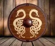 Medieval Viking Wooden Shield Jormungandr Viking Battle Ready Norse Shield Best
