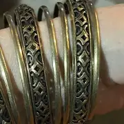 Brass Bangle Bracelets Different Patterns Set Of 9, 2.5”NWT’S Boho, Beach Stack
