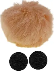 X AUTOHAUX Motorcycle Helmet Accessories Decoration Round Tail for Motorcycle Bicycle Skiing Helmets Khaki Plush Stickers 1 Set