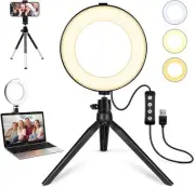 MACTREM 2 in 1 LED 6"" Ring Light 6‘’ with Tripod & Clamp