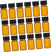 OKUMEYR 100pcs Vial Water Bottle Juice Dispenser Droplet Refillable Lid Leak Sample Bottles Oil Wine Laboratory Reagent Dropper Reusable Vinegar Medicine Bottle Standard Drink Brown Glass