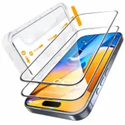 Tough On iPhone 16 Tempered Glass Screen Protector 2 Pack with Installation Kit