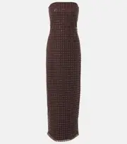 [Rotate] Rotate Beaded strapless maxi dress AU 8 brown