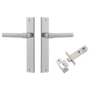 Helsinki Lever Rectangular Backplate Passage Kit Brushed Chrome