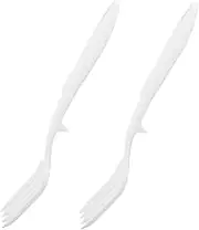LALADEFIEE Silicone Salad Pasta Forks Set 2 Pcs Non-Slip Grip Heat Versatile Stirring Utensil for Cooking Serving