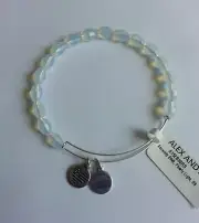 Alex And Ani White Swarovski Beaded Bangle Bracelet Serenity NWT BOX Vintage 66