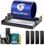 SCULPFUN Laser Rotary Roller, Engraver Y-axis Rotary Roller Module for Engraving Cylindrical Objects, Wine Glass, Tumbler, Adjustment Diameters 5 mm to 150 mm Compatible with Most Engraving Machines