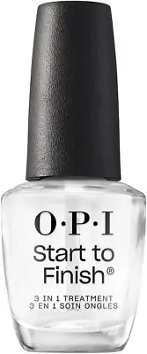 OPI Start to Finish 3-In-1 Treatment, Base Coat, Top Coat, Nail Strengthener,