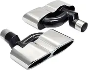 One Pair Exhaust Tip Car Universal Compatible For Benz W221 S300 S350 S500 S600 Stainless Steel Muffler Tip Rear Diffuser End TailPipe(Style 1 Silver)