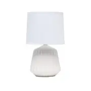 LT1120-OFF Petite Mini Pleated English Ceramic Base Table Lamp, Off White
