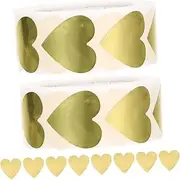 JEWEDECO 2 Rolls Heart Stickers of Self Adhesive Wedding and Packaging Stickers for Envelopes and Party Decorations Labels Per Premium Quality