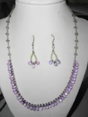 Natural Amethyst Briolette & Peridot Necklace & Earrings by Healing Light Stones
