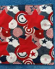 Red White Blue Patriotic table runner - heat resistant -handmade -celebrate