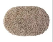 LOHAS Home Oval Bath Mat, 32x20 inches, Microfiber Bathroom Rug, Light Camel