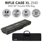 Black Rifle Hard Gun Case + Double Rifle Bag Bundle (No Foam)