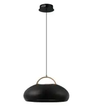 Kupol Interior LED Tri-CCT Dome with Brass Highlight Pendant Light Black