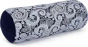 Leewadee Yoga Bolster - Standard Size – Large Meditation Cushion, Tube Pillow for Comfortable Reading, Pilates Equipment, Kapok Filling, 60 x 25 x 25 cm, Blue White
