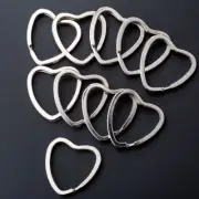 10PCS Heart Metal Key Holder Split Rings Keyring Keychain Hoop Loop DIY B&M2