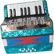 Oshhni 17 Keys 8 Bass Piano Accordion Musical Instrument Rhythm Training with Straps Button Hand Piano Accordion for Kids Boys Girls, Sky Blue