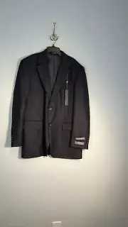 Oscar de la Renta Mens Two Button Blazer Jacket Blue 100% LambWool Size 42L