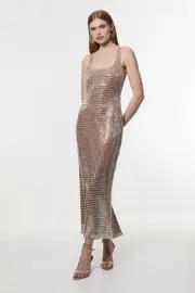 Tall Premium Crystal Embellished Jersey Midi Dress
