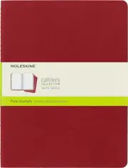 Cahier Notebook - Set of 3 - Plain - Extra Large - Cranberry Red, (CH123)