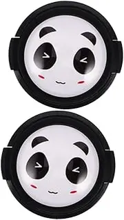 KONTONTY 2X 52mm Camera Lens Cap Covers Panda Pattern Lens Shield Protector for Safety