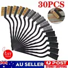 30x Stainless Steel Nylon Brass Scrub Brushes Metal Remover Mini Wire Brush Set